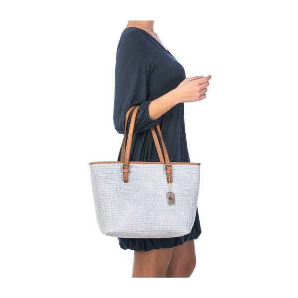 Skórzana torebka Suede White-image-3