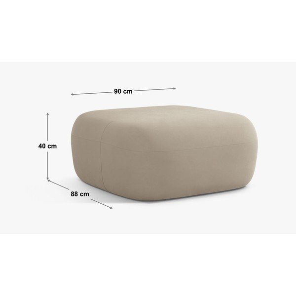 Jasnoszary puf z materiału bouclé Jenny – Micadoni -image-3