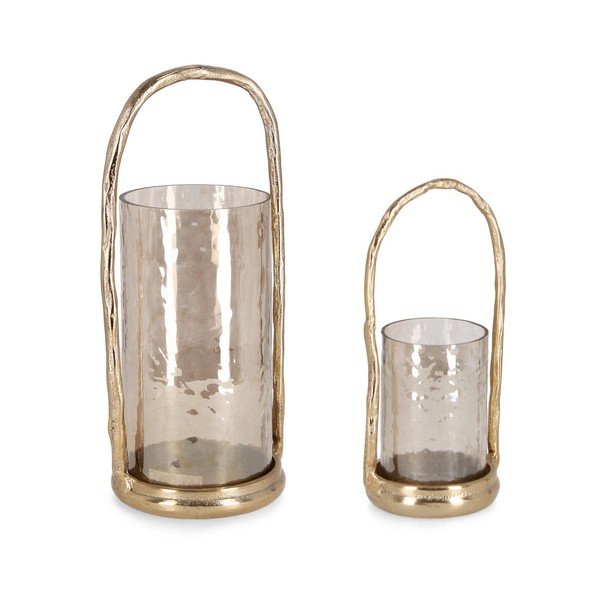 Metalowe świeczniki zestaw na świeczkę typu tealight 2 szt. Sagar – Bizzotto