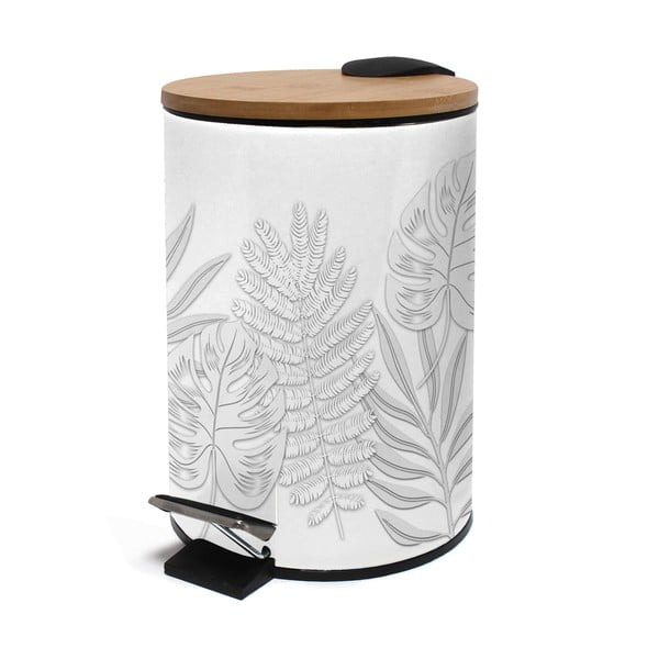 Biały metalowy kosz na śmieci z pedałem 3 l Amber – douceur d'intérieur