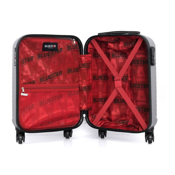 Zestaw szarej walizki i podręcznego kuferka Bluestar Marro-image-3