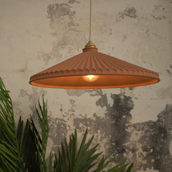 Czerwona lampa wisząca SULION Elena, wys. 150 cm-image-2