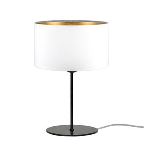Biała lampa stołowa z detalem w złotym kolorze Bulb Attack Tres S, ⌀ 25 cm