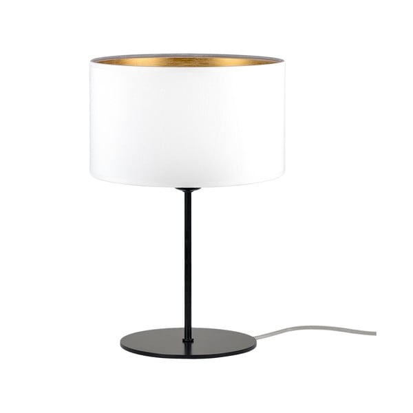 Biała lampa stołowa z detalem w złotym kolorze Sotto Luce Tres S, ⌀ 25 cm