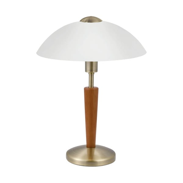 Szaro-brązowa lampa stołowa ze ściemniaczem ze szklanym kloszem (wysokość 35 cm) SOLO 1 – EGLO