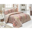 Pikowana dwuosobowa narzuta z poszewkami na poduszki Brownies, 200x220 cm