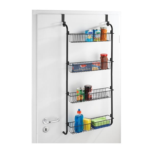 Czarny wiszący organizer kuchenny na drzwi Wenko-image-1