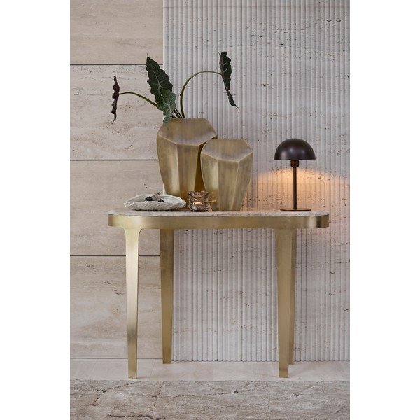 Konsola z marmurowym blatem w kolorze brązu/szarobrązowa 40x110 cm Giulio – Light & Living-image-1