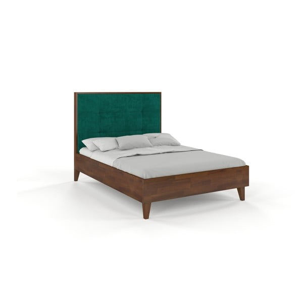 Łóżko 2-osobowe z litego drewna sosnowego SKANDICA Frida Dark, 200x200 cm