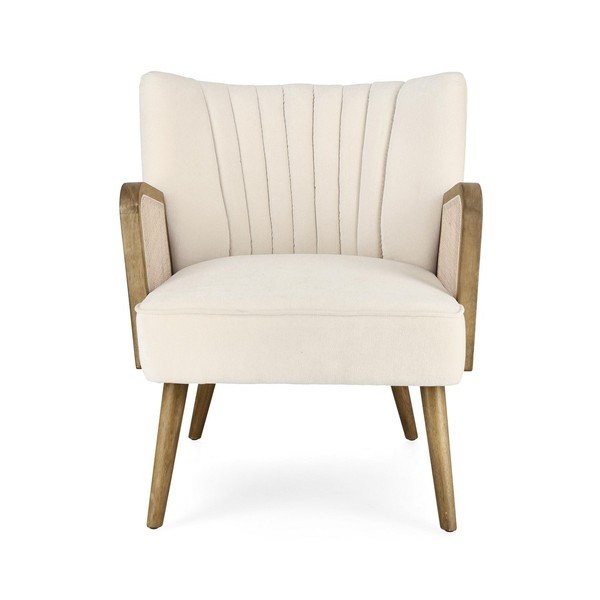 Beżowy aksamitny fotel Virna – Bizzotto-image-2