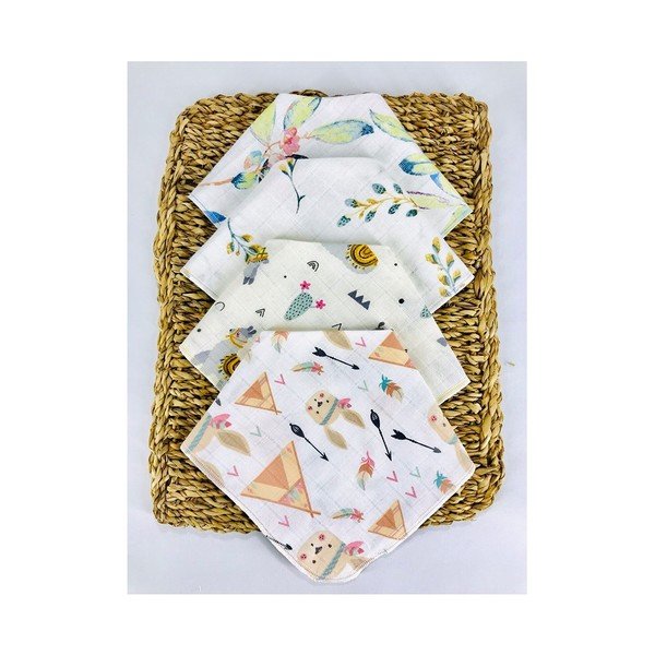 Białe muślinowe śliniaki zestaw 4 szt. Mila – Lydia&Co-image-1