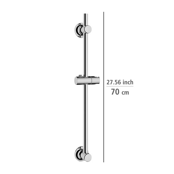 Samoprzylepny drążek prysznicowy na słuchawkę ze stali nierdzewnej w kolorze błyszczącego srebra 70 cm – Wenko-image-2