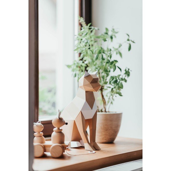 Kreatywny zestaw do złożenia figurki z papieru Papertime Brązowy Kot-image-1