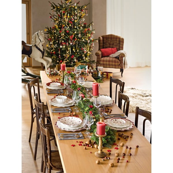 Biało-czerwony porcelanowy świąteczny talerz Toy's Delight Villeroy&Boch, ø 29 cm-image-4