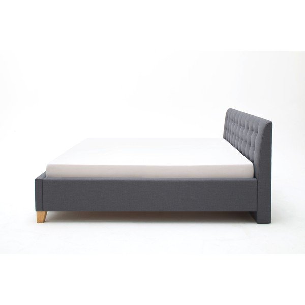 Szare tapicerowane łóżko dwuosobowe bez stelaża 140x200 cm Lucca – Meise Möbel-image-4