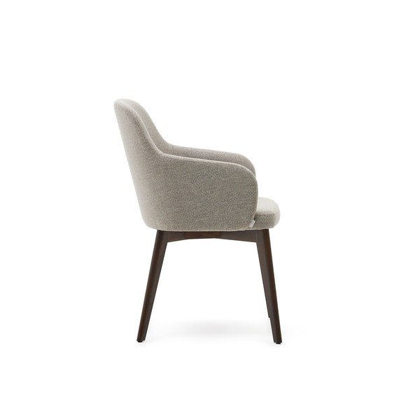 Beżowy tapicerowany fotel jadalniany z podłokietnikami Nelida – Kave Home-image-4