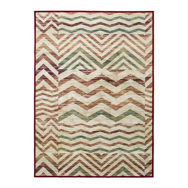 Beżowy dywan z wiskozy Universal Belga Zig Zag, 100x140 cm