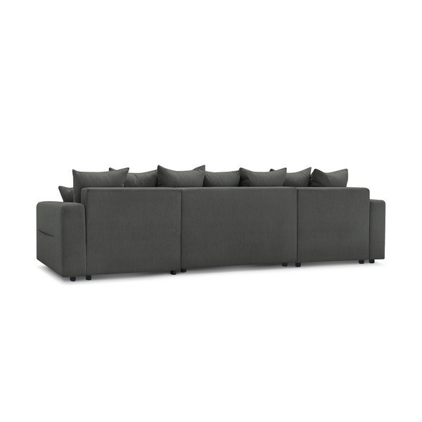 Ciemnoszara sofa rozkładana w kształcie litery U Envy – Bobochic Paris-image-4