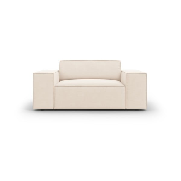 Beżowy aksamitny fotel Jodie – Micadoni Home-image-3