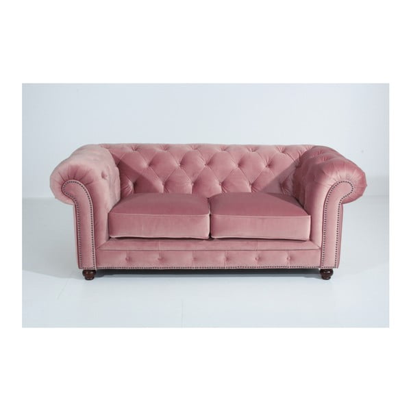 Różowa sofa Max Winzer Orleans Velvet, 196 cm