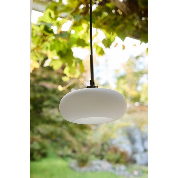 Biała/w kolorze matowego srebra lampa wisząca z opalowego szkła ø 20 cm Thalia – Jotex-image-2
