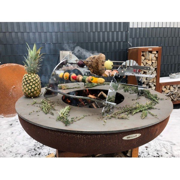 Stojak do grillowania ze stali chromowanej Rotisserie Set – Remundi-image-1