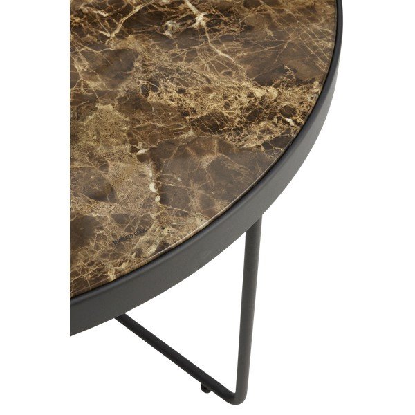 Brązowy stalowy okrągły stolik ø 80 cm Gellina – Ellos Home-image-2