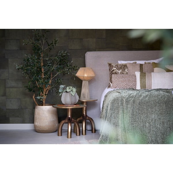 Jasnozielona lampa stołowa z kloszem z juty (wysokość 47 cm) Fugia – Light & Living-image-1