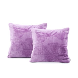 Zestaw 2 jasnofioletowych poszewek na poduszki DecoKing Mic, 45x45 cm