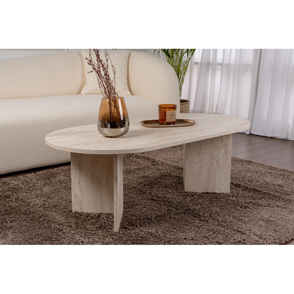 Beżowy stolik z półmatowym wykończeniem 60x119 cm Sable – Kalune Design (zdjęcie 4)