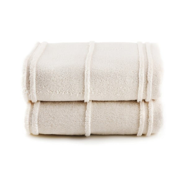 Kremowe ręczniki frotte zestaw 2 szt. 50x90 cm Arden – Foutastic-image-2