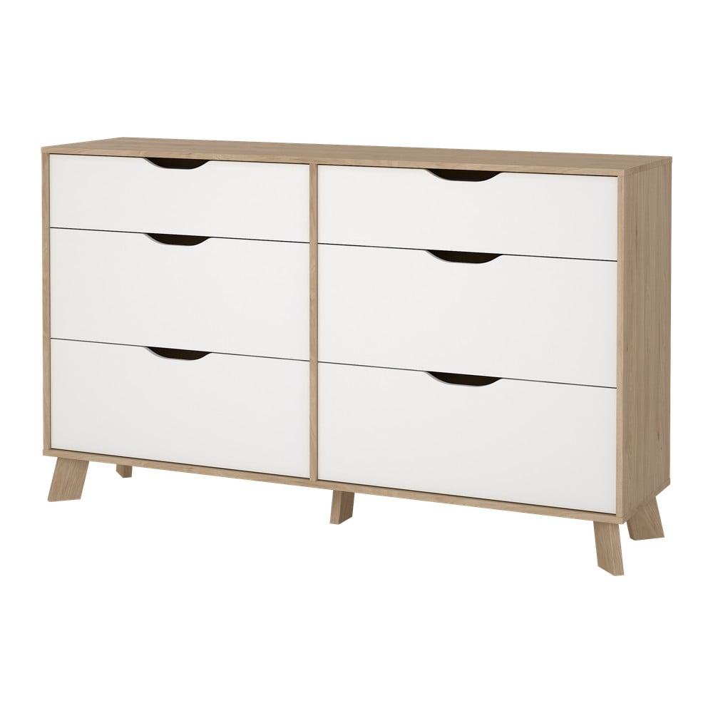 Biało-naturalna komoda w dekorze dębu 156x92x40 cm Ikast – Tvilum (zdjęcie 9)
