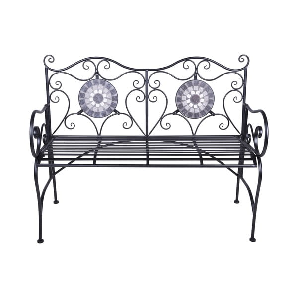Czarna metalowa ławka ogrodowa Jalua – Garden Pleasure