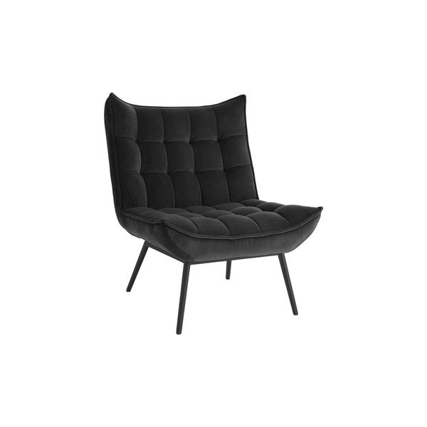 Czarny aksamitny fotel Legend – Ellos Home