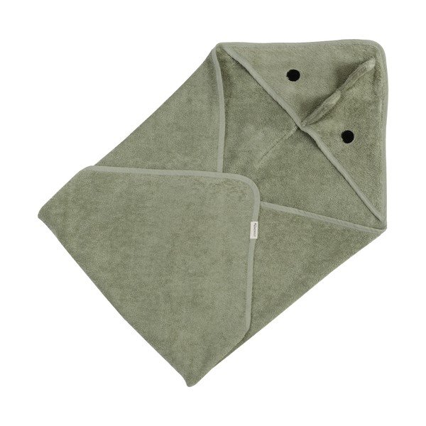 Zielony bawełniany ręcznik dziecięcy z kapturem 75x75 cm Dinosaur – Kindsgut-image-3