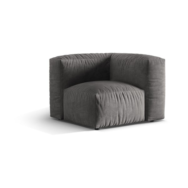 Szary aksamitny moduł sofy (strona zmienna) Martina – Micadoni -image-1