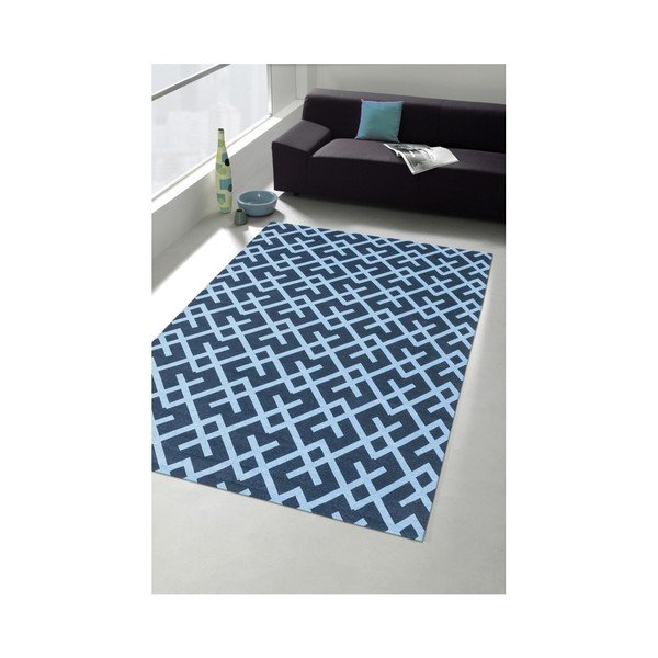 Niebieski dywan Floorita City Loft Labirinth, 130x190 cm-image-1