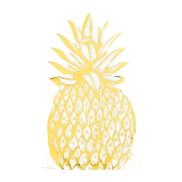 Zestaw 12 dekoracyjnych serwetek w kształcie ananasa
