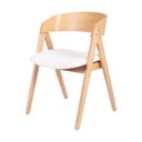 Zestaw 2 krzeseł do jadalni z drewna kauczukowca z białym siedziskiem sømcasa Rina