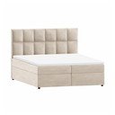Beżowe łóżko boxspring ze schowkiem 140x200 cm Flip – Ropez