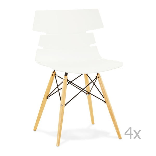 Zestaw 4 białych krzeseł Kokoon Design Strata
