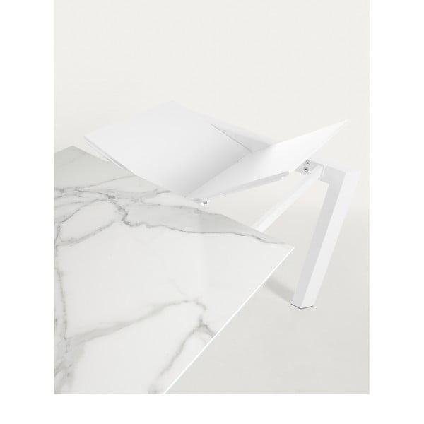 Rozkładany stół z dodatkowym blatem z blatem w dekorze marmuru 80x120 cm Axis – Kave Home-image-1