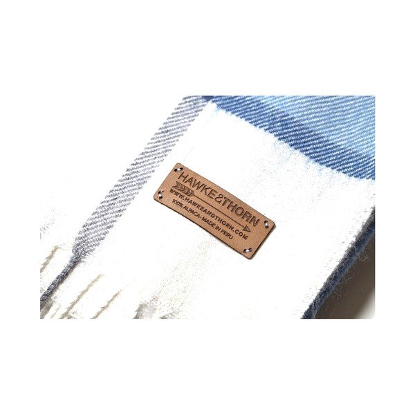 Niebieski koc z alpaki Hawke&Thorn Bradshaw Check-image-1