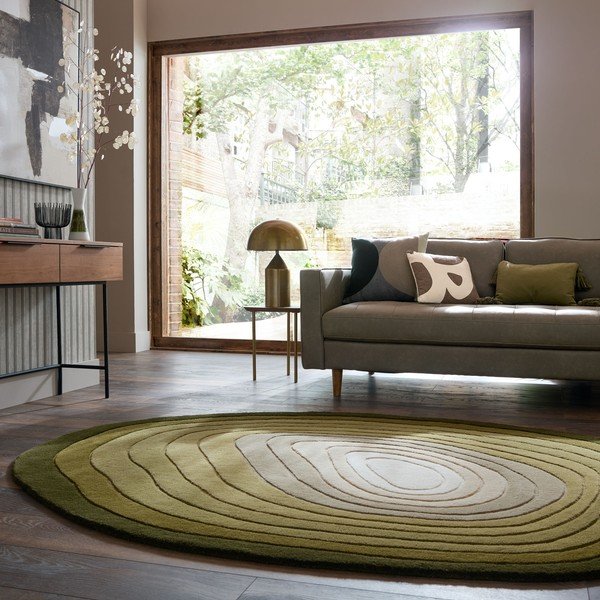 Zielony wełniany dywan tkany ręcznie 200x290 cm Puddle Ombre  – Flair Rugs-image-1