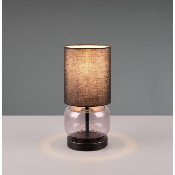 Czarno-fioletowa lampa stołowa z tekstylnym kloszem (wys. 28,5 cm) Elio – Trio-image-1