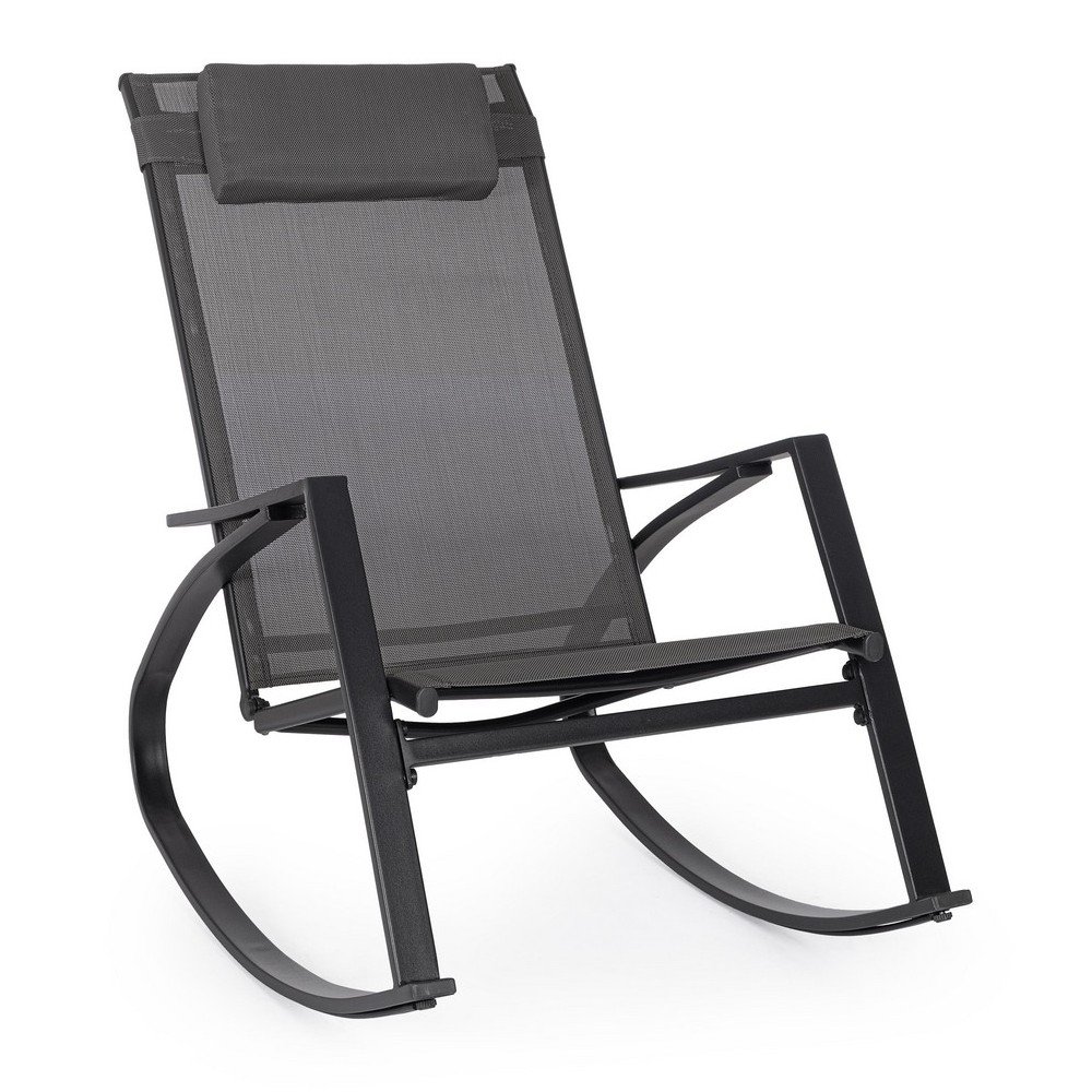 Antracytowy metalowy fotel ogrodowy Ercolano – Bizzotto