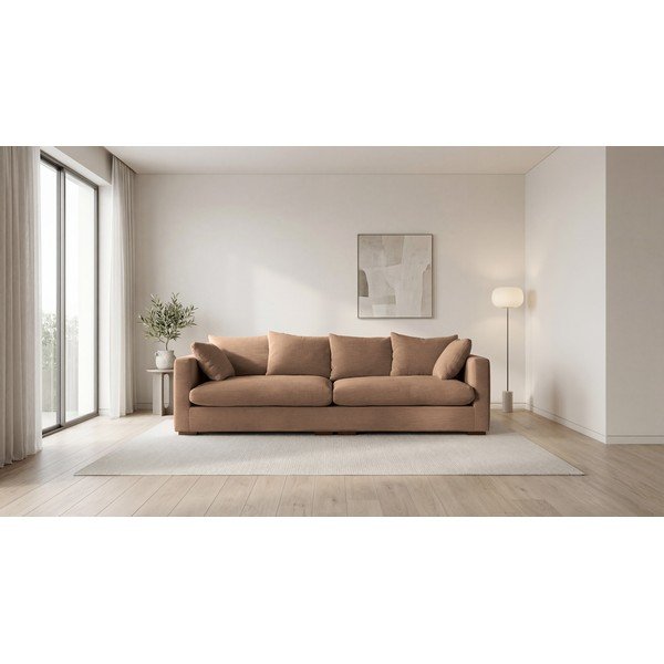 Jasnobrązowa sztruksowa sofa 266 cm Comfy – Scandic-image-4