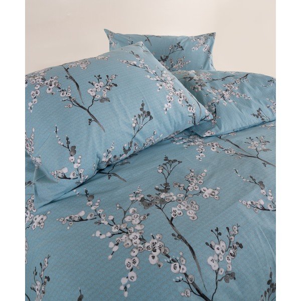 Niebieska pościel dwuosobowa z bawełny renforcé 240x220 cm Blue Floral – Mila Home Luxury-image-4