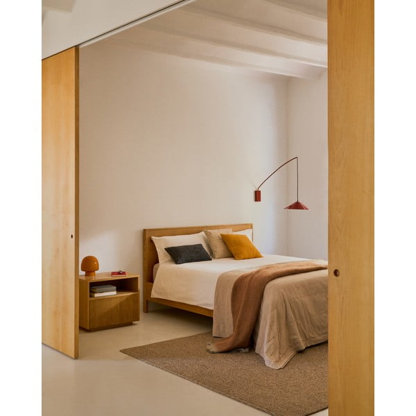 Jasnobrązowa bawełniana narzuta pikowana 180x260 cm Isor – Kave Home-image-1