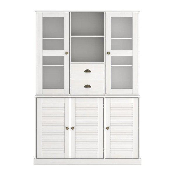 Biały kredens z litego drewna sosnowego 127x180x38 cm Edith – Støraa